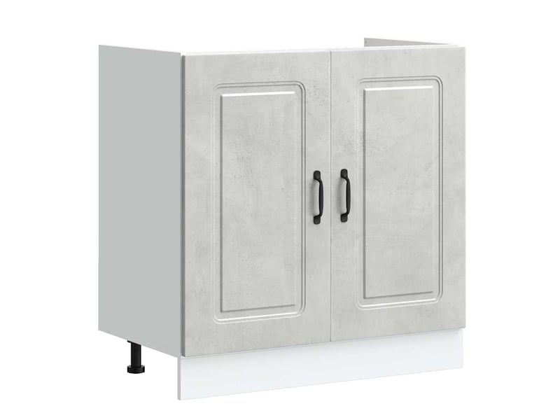  Meuble de rangement, armoire de cuisine kalmar gris béton 80x46x81,5cm  - Conforama D