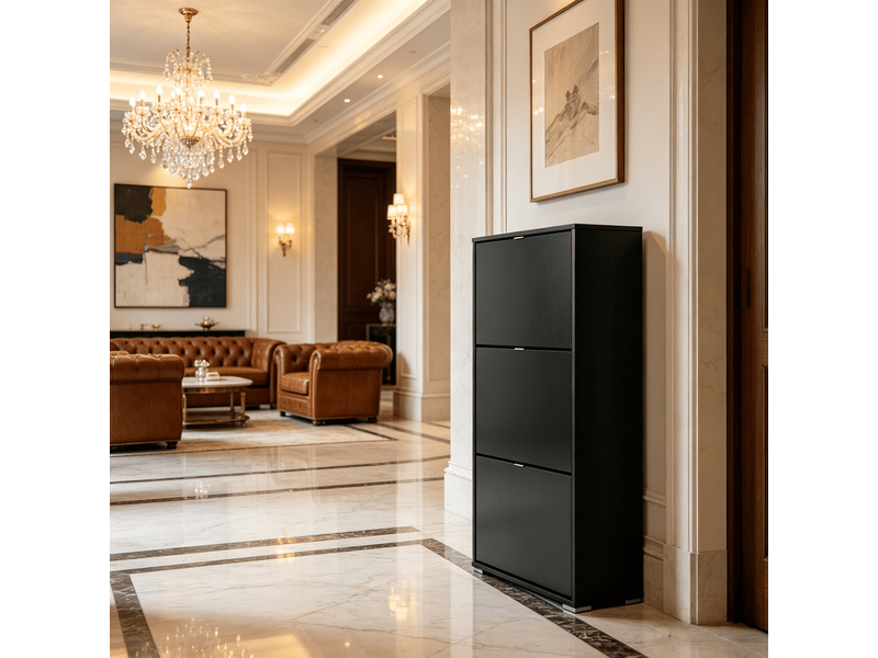  Meuble rangement modèle hidden, armoire à chaussures cachée, meuble entrée chambre, structure stable 1 pièce  - Conforama E