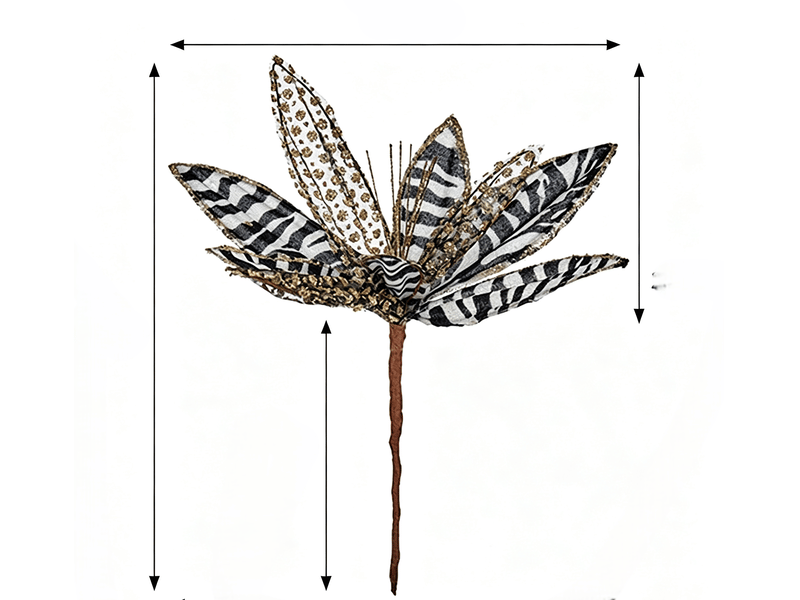  Fleur décorative de noël krist+ blanc noir 25 x 27 x 25 cm S3611613 - Conforama B