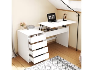Bureau enfant Fay Lum 120 cm coloris blanc