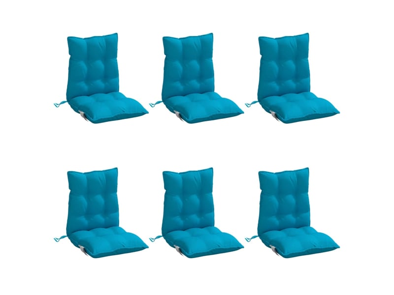 Lot de 6 coussins d'extérieur, coussins de chaise bleu 100 x 50 x 7 cm cf56431 - Conforama C