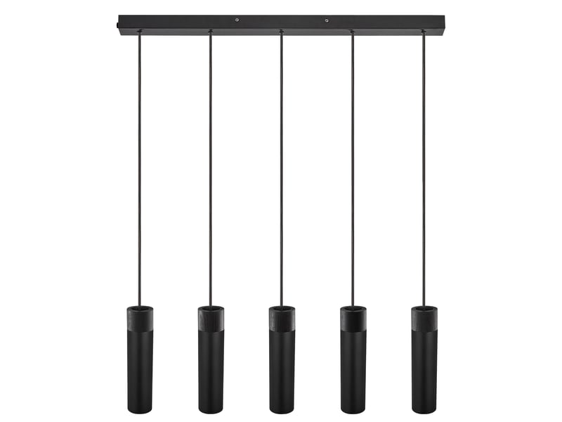  Suspension rond, tilo 5-spot en métal et bois noir, ip20, nordlux 2410483003 - Conforama D