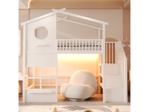 Lit mezzanine 90x200 cm <strong></strong> <strong>evarich</strong> coloris blanc
