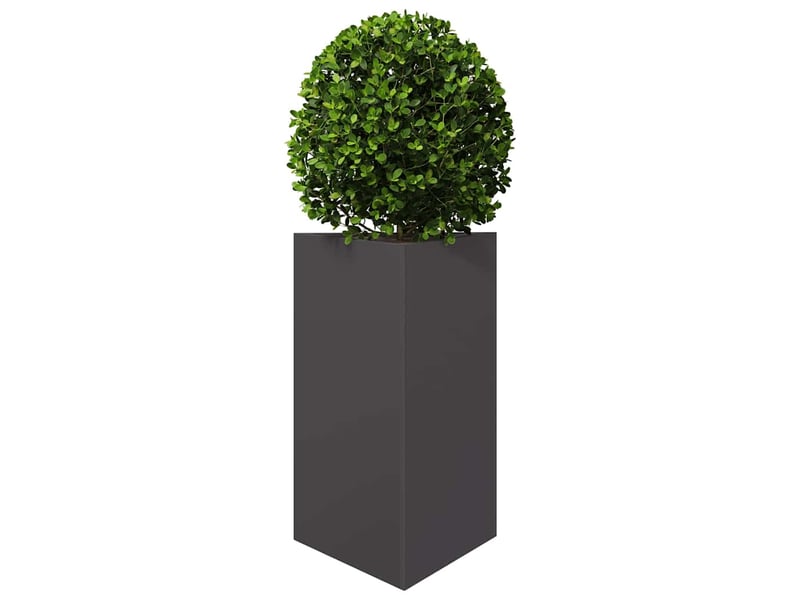 Jardinière - bac à fleurss 2 pcs noir triangulaire 50x43x75 cm acier  - Conforama D