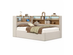 Lit coffre 90x200 cm    coloris beige