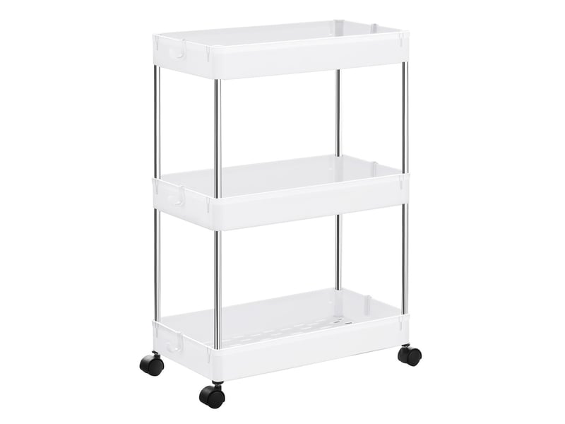  Chariot de rangement 3 niveaux avec roues, blanc  - Conforama A