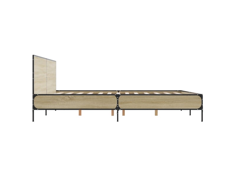  Lit double- lit adulte -  cadre de lit sans matelas chêne sonoma 200x200 cm  - Conforama D