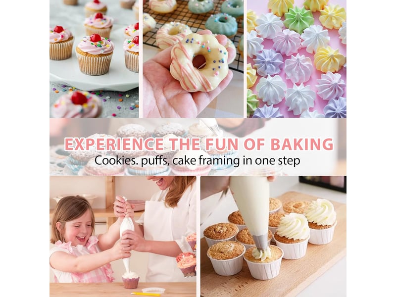  6 kit poche a douille reutilisable,kit de pâtisserie pour la décoration de gâteaux,poches à douille et douilles,poches à douille professionnelles,pour  - Conforama E
