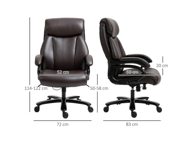  Fauteuil de bureau 72 x 83 x 114-122 cm – marron – hauteur réglable, fonction basculante et roulettes 360°  - Conforama C