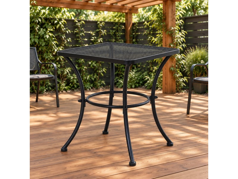  Table d'appoint extérieure en métal noir 45 x 45 x 50 cm pour balcon et terrasse  - Conforama B