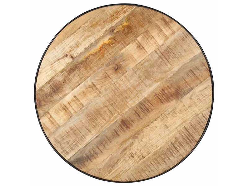  Table basse | table de salon noir 68x68x36 cm bois massif de manguier brut  - Conforama C
