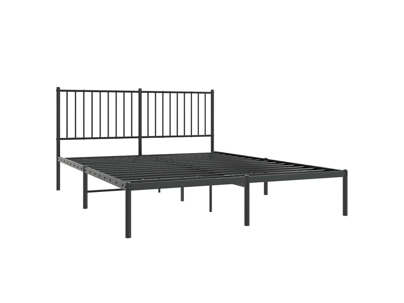  Lit double- lit adulte -  cadre de lit métal sans matelas avec tête de lit noir 150x200cm  - Conforama B
