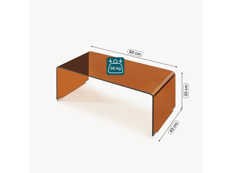  Table basse väsas verre 90 x 45 x 35 cm marron [en.casa] Väsas - Conforama E