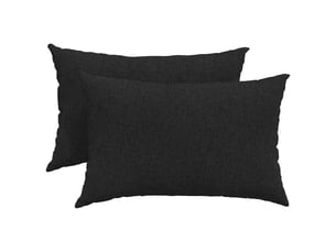 Lot de 2 coussins de canapé, coussins décoratifs tissu noir 60 x 40 cm cf58918