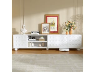 Meuble tv coloris blanc 200 cm <strong></strong> <strong></strong>