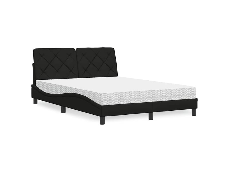  Lit avec matelas noir 140x190 cm tissu  - Conforama B