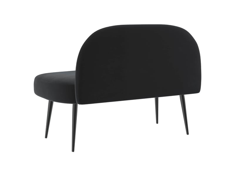  Banc rembourré avec dossier noir 110x60x76 cm velours  - Conforama D