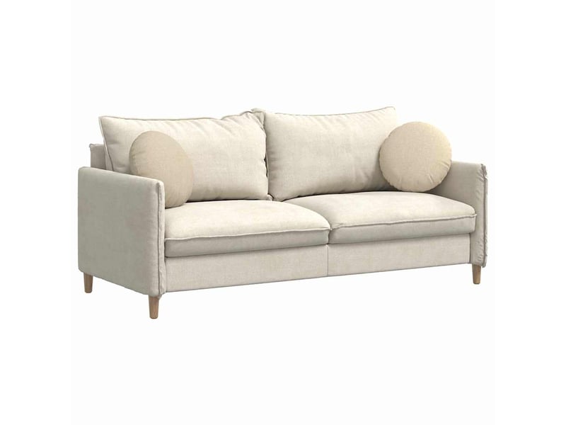  Lot de 2 coussins de siège, coussins décoratifs tissu crème ø40 x 13 cm cf59782  - Conforama C