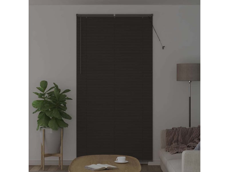 Store vénitien, store de fenêtre gris foncé 220 x 120 cm 25 mm aluminium cf47914 - Conforama C