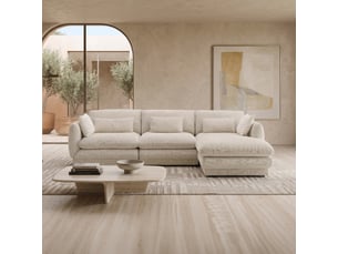 Canapé d'angle en tissu beige - angle droit