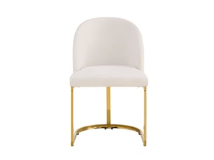 Lot de chaises 6 chaises style moderne confort respirant revêtement en chenille pieds de chaise galvanisés dorés beige et doré