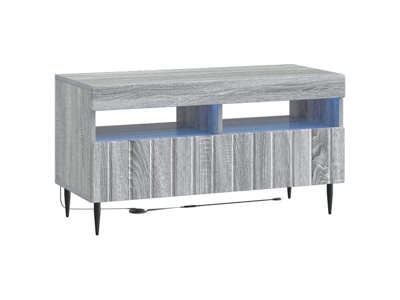  Meuble tv - banc tv - meuble de rangement led 5 pièces sonoma gris bois d'ingénierie  - Conforama E
