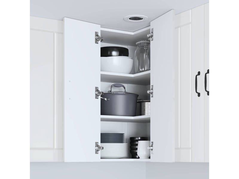  Meuble mural de cuisine, armoire d'angle cuisine lucca blanc brillant 57x57x80cm  - Conforama D