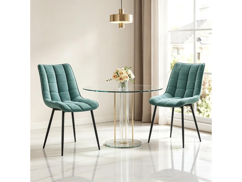  Chaises de salle à manger lot de 2 élégantes avec siège rembourré confortable et design moderne  - Conforama D