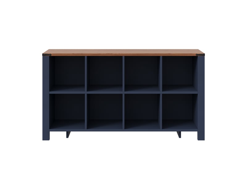  Meuble de rangement à 8 compartiments en mdf coloris bleu 140 x 34 x 75 cm N635P492550B - Conforama A