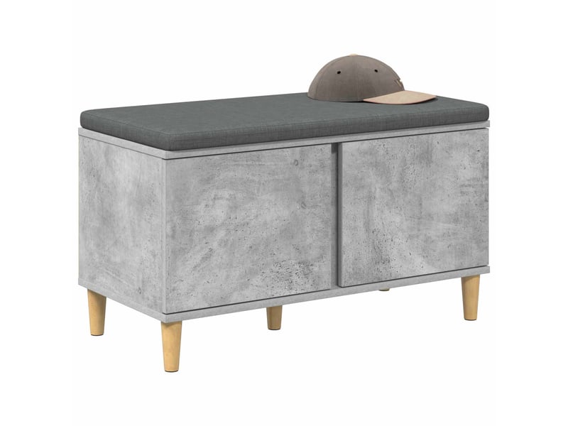  Banc d'entrée, banc interieur avec coussin gris béton 80x38x46 cm shl3152  - Conforama C