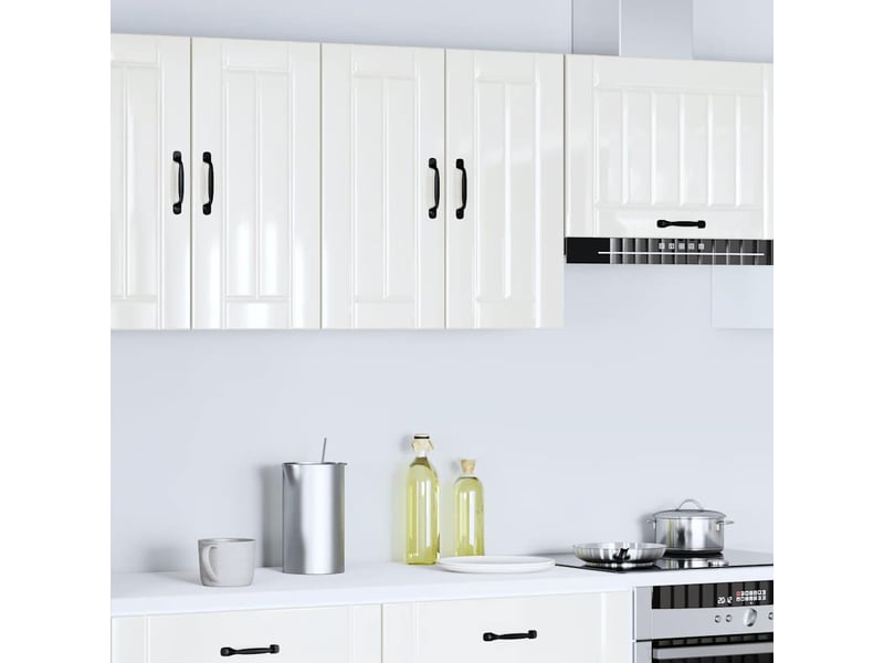 Armoire murale de cuisine lucca blanc brillant bois ingénierie shl3779 - Conforama C