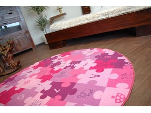 Tapis enfant puzzles violet cercle cercle 133 cm
