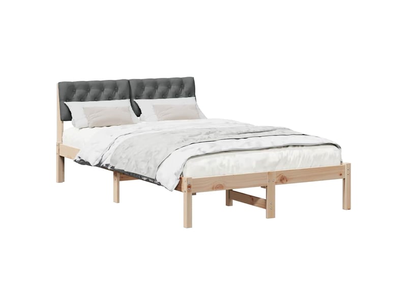  Lit double- lit adulte -  cadre de lit avec tête de lit marron et gris foncé 120 x 190 cm  - Conforama B