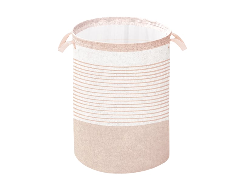  Panier à linge beige à rayures avec poignée, dimensions 44 x 33 cm 1 - Conforama A