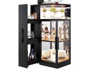 Vitrine coloris noir 2 étagère(s) EVRYAE   - 64 cmx112 cm