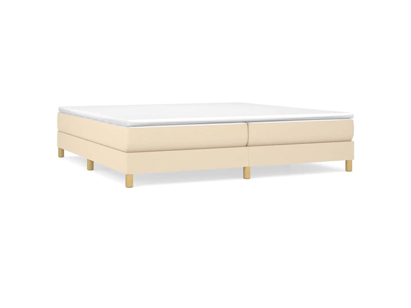  Lit double- lit adulte -  cadre de lit à lattes crème 200x200 cm tissu  - Conforama A