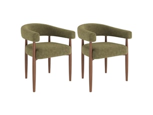 Lot de 2 chaises de salle à manger 60x59x75 cm en chenille vert olive