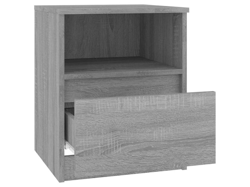  Lot de 2 tables de chevet - cabinet de chevet - table de nuit sonoma gris 40x40x50cm bois d'ingénierie  - Conforama E