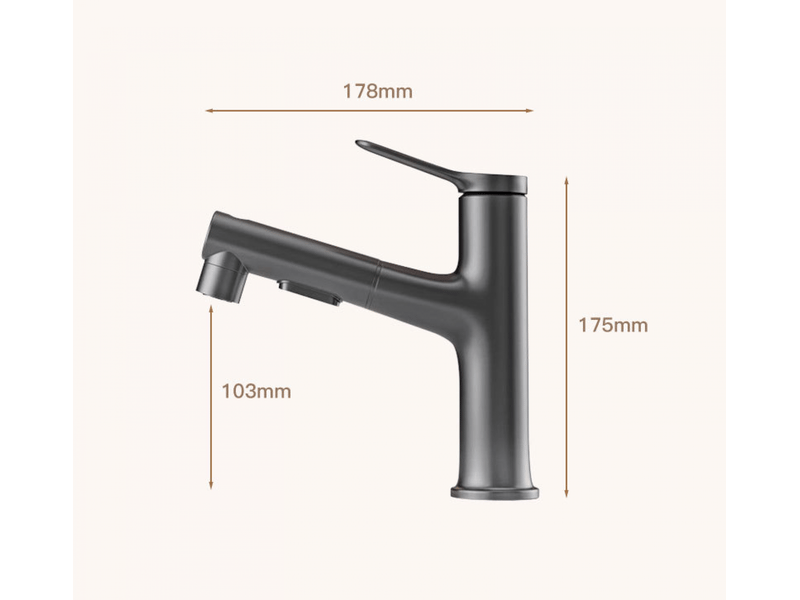 Robinet de salle de bain, trois modes d'eau (jet, jet, fontaine), pulvérisateur extractible (argent) - cc005315zls CC005315ZLS - Conforama E