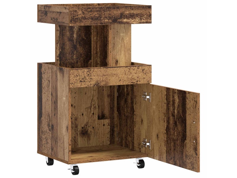  Chariot de service, chariot de bar bois ancien 50x41x89 cm bois d'ingénierie  - Conforama C