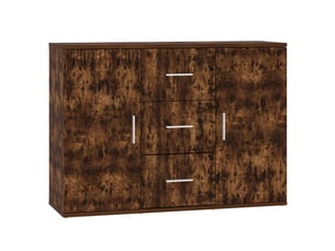 Buffet - bahut - meuble de rangement chêne fumé 91x29,5x65 cm bois d'ingénierie