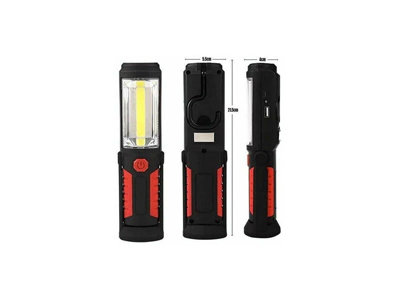  Lampe torche led rechargeable mains-libres[nouvelle version 2018] 3w baladeuse ¨¤ led cob 2 en 1 lampe de poche pour campingrandon¨¦eautogarageate  - Conforama A