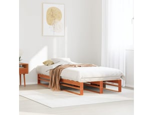 Lit adulte, lit simple, cadre de lit sans matelas marron 100x200cm bois pin massif cf13176