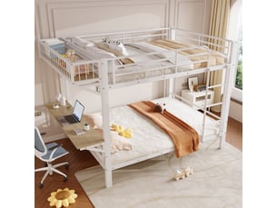 Lit superposé 140x200 cm <strong></strong> <strong>evarich</strong> coloris blanc