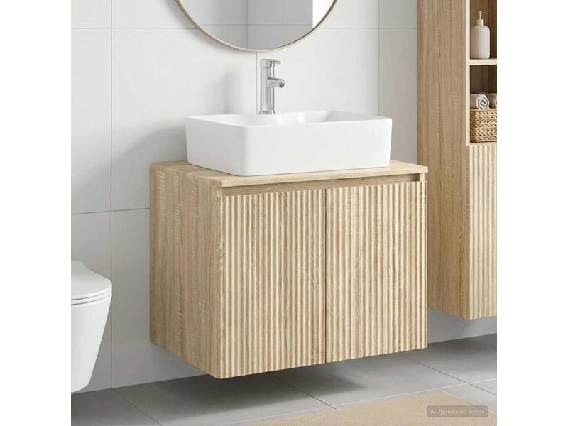  Ensemble de mobilier de salle de bain chêne sonoma cf64662  - Conforama B