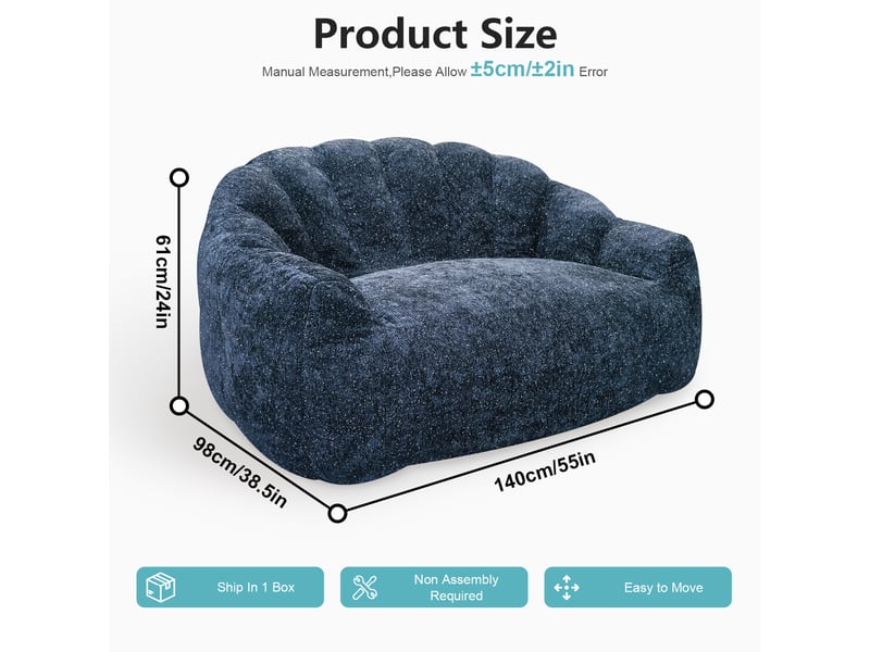  Fauteuil poire bear paw starry sky grand format avec accoudoirs et rembourrage  - Conforama C