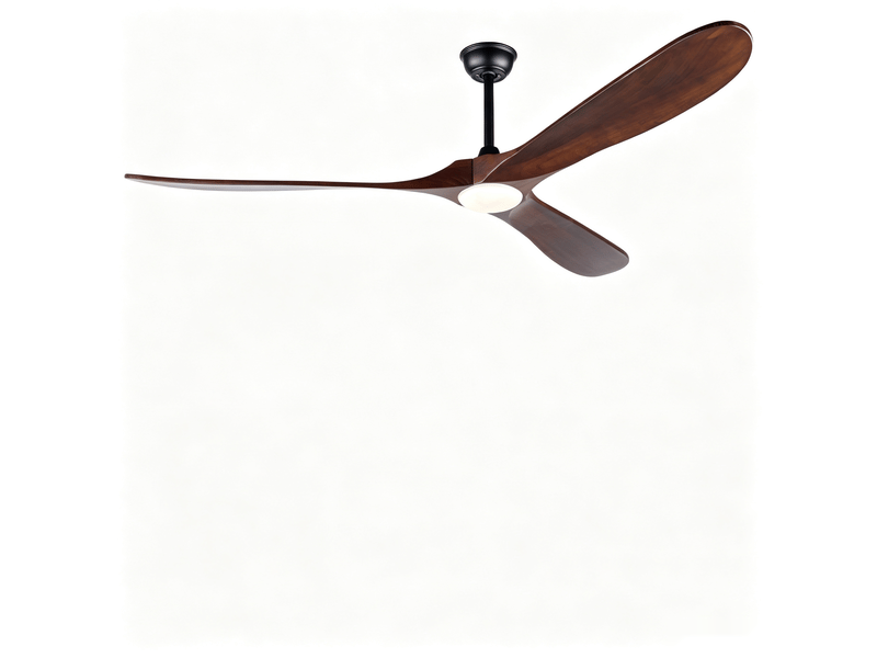  Ventilateur de plafond 70 pouces avec éclairage led dimmable, télécommande, 3 pales en bois massif, 6 vitesses, moteur dc silencieux  - Conforama A