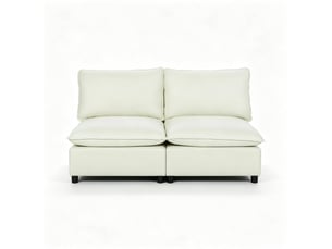 Canapé droit fixe MIVRAY 2 places Coton / Polyester beige