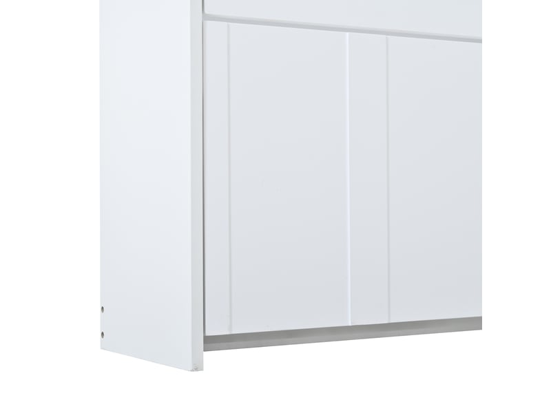  Meuble à chaussures blanc 140x25x120 cm, 6 portes abattantes, 12 étagères, mdf, hall d'entrée  - Conforama W