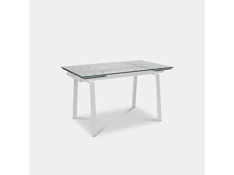  Table extensible en verre trempé 140200x80 jackson - blanc  - Conforama A